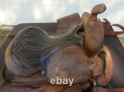 Vintage Western Leather Horse Saddle 14.5 Inches Simco