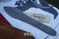 Vintage Western WT190 Chip Flint Crazy Horse Throwing Knife Original Box-Papers