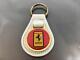 Vintage White Leather Keyring FERRARI Keychain HORSE Ancien Porte-Clé Cuir Blanc