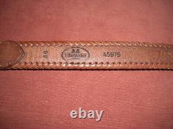 Vintage Willis & Geiger British Tan Leather Belt Horse Bit Buckle 46 NWOT