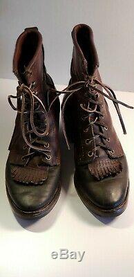 Vintage Women's White's Boots Brown All Leather Packer Boots Between Size 8 & 9