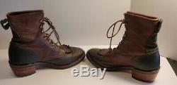 Vintage Women's White's Boots Brown All Leather Packer Boots Between Size 8 & 9