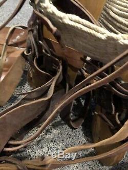 Vintage Wood & Leather Horse Mule Saddle