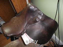 Vintage Worn brown leather Horse Saddle 18 with pad