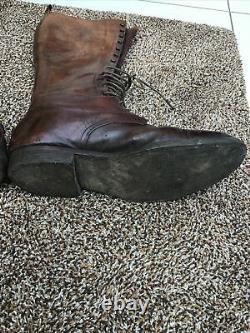 Vintage Ww1 Cavalry Brown Leather Boots Which Belonged To Captain Cecil Norman