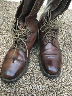 Vintage Ww1 Cavalry Brown Leather Boots Which Belonged To Captain Cecil Norman
