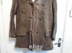 Vintage Ww2 Distressed Horse Leather Barnstormer Jacket Size XL Bearskin Collar