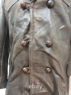 Vintage Ww2 Horse Leather Barnstormer Aviator Jacket Size L + Sheepskin Liner