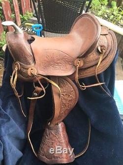 Vintage Youth Western Leather Saddle, Horse Bridle, Kids Shetland Pony