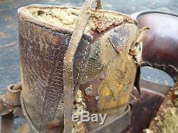 Vintage antique Leather Western Horse Saddle Military Cavalry Wooden Stirrups
