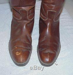Vintage circa 1940 Womens Leather Riding Boots Horse Equestrian size 10.5 approx