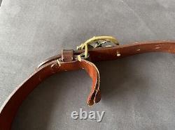 Vintage equestrian Polo Ralph Lauren Brown Saddle Leather horse Buckle Belt 32