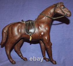 Vintage hand made leather horse figurine