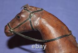 Vintage hand made leather horse figurine