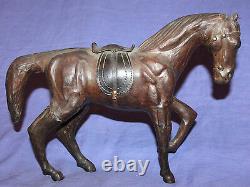 Vintage hand made leather horse statuette