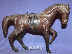 Vintage hand made leather horse statuette