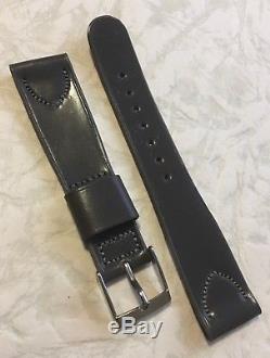 Vintage horse leather grey 19mm Shell Cordovan watch strap 1950s New Old Stock