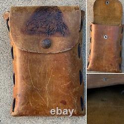 Vintage leather belt bag pouch (tooled leather horse head) western hippy