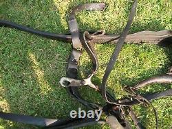 Vintage leather driving harness and horse collar horse tack