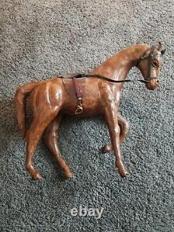 Vintage leather horse figurine