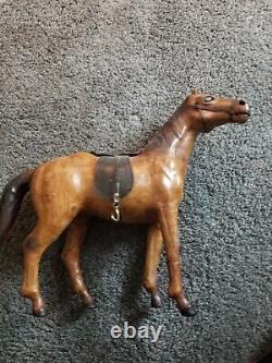 Vintage leather horse figurine