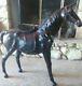 Vintage leather horse sculpture