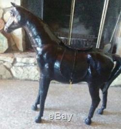 Vintage leather horse sculpture