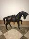 Vintage leather horse statue