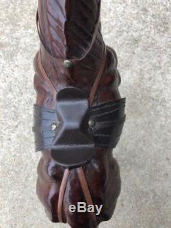 Vintage leather horse statue country antique