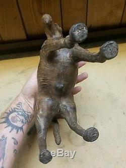 Vintage leather wrapped animal figure horse goat toy fancy art piece
