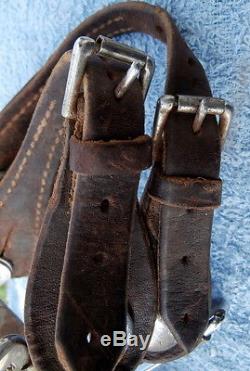 Vintage marked Kelly Horse Cowboy Cut Out Shank Big Rowels Spurs Leather Straps