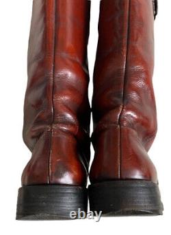 Vintage mens tall boots motorcycle cognac rosetti RARE size 8