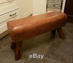 Vintage style Genuine Leather bench pommel horse style