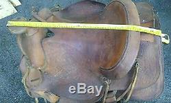 Vintage tooled leather horse saddle