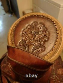 Vintage western horse saddle THE ORIGINAL COWBOY SADDLE MADE IN 1920's RARE