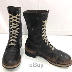 Vtg 30-40's WWII Men HORSE Hide Leather Military Combat Paratrooper JUMP Boots 9