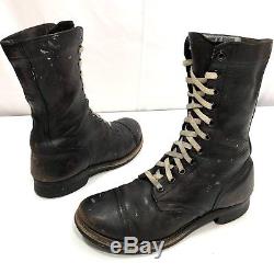 Vtg 30-40's WWII Men HORSE Hide Leather Military Combat Paratrooper JUMP Boots 9
