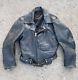 Vtg 40's 50's horse hide leather jacket biker motorcycle studded sm rockabilly
