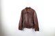 Vtg 50s Mens 38 Distressed Horse Leather Full Zip Motorcycle Jacket Brown USA