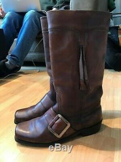 Vtg'60 cavalry pirate hippy western campus motorcycle square mens boots sz 10.5