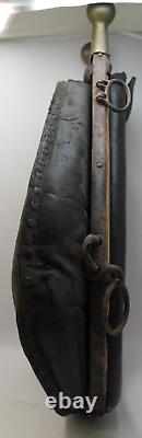 Vtg Antique Leather Horse Harness Collar Hames Rustic Brass Western Farm Decor