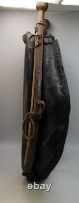 Vtg Antique Leather Horse Harness Collar Hames Rustic Brass Western Farm Decor