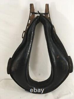 Vtg Antique Primitive Horse Mule Wood Metal Leather Yoke Hames Harness