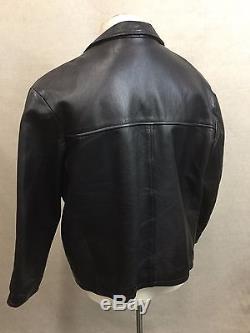 Vtg Arizona 1980s Black Knock Around Leather Horse Hide Jacket Coat