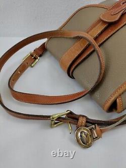 Vtg Dooney & Bourke Taupe AWL Equestrian Crossbody Bag