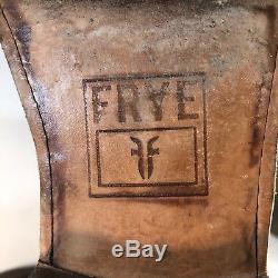 Vtg FRYE Womens Boots sz 8.5 M Brown Leather Paige Pull On Buckle Flat Soft
