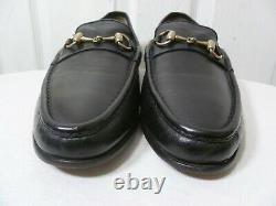 Vtg Gucci Mens Horse Bit Black Leather Loafer Dress Shoes Sz 10 G