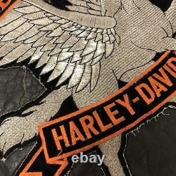 Vtg Harley Davidson Men Motorcycle Biker GIANT PEGASUS Horse PATCH Leather Vest