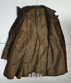 Vtg Horse Cow Calf Pony Hair On Hide Genuine Leather High Pointed Collar Coat L