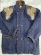 Vtg JEAN CHARLES de CASTELBAJAC Mens Blue Wool Leather Horse Jacket RARE Sz XL